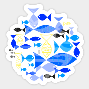 Blue fishes Sticker